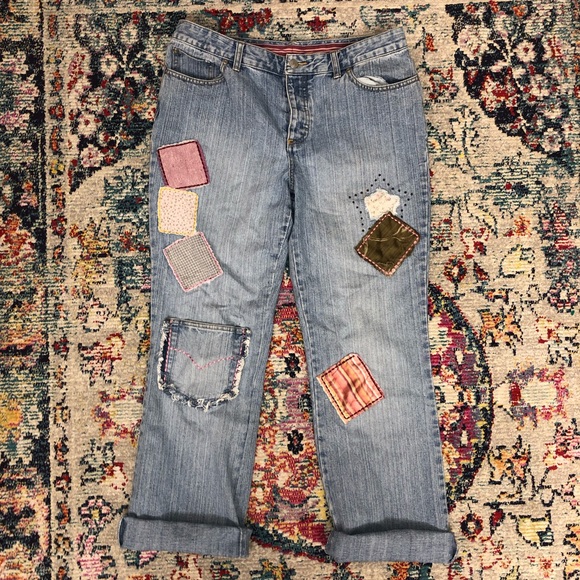 Vintage Patchwork & Embroidered Spring Mom Jeans - Picture 2 of 7